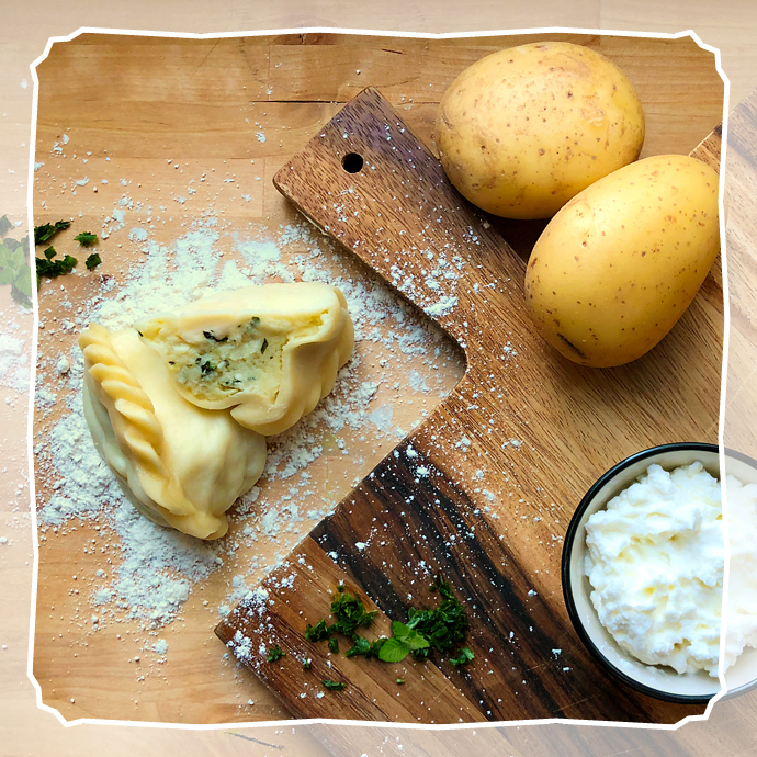 Gegrandelte Kärntner Kasnudel