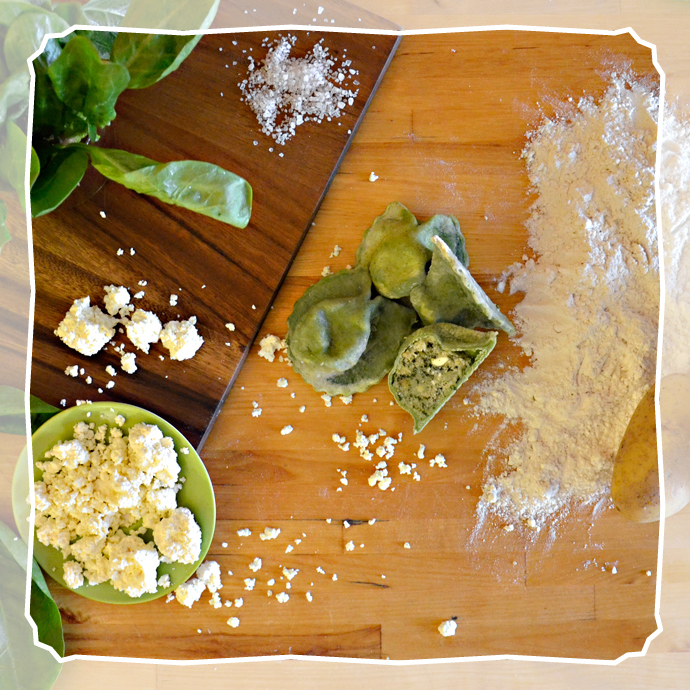 Spinat-Knoblauch Nudel